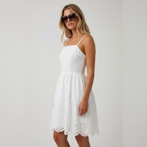 NEW Ricki's Eyelet Size Small Dress White Sleeveless Casual‎ Sundress
